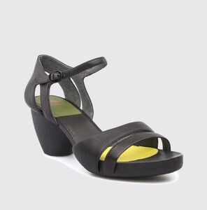 Camper Black Sandals with Green Insole